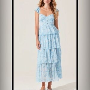ASTR the Label Floral Tiered Maxi Dress XL NWT Romantic 
 Boho